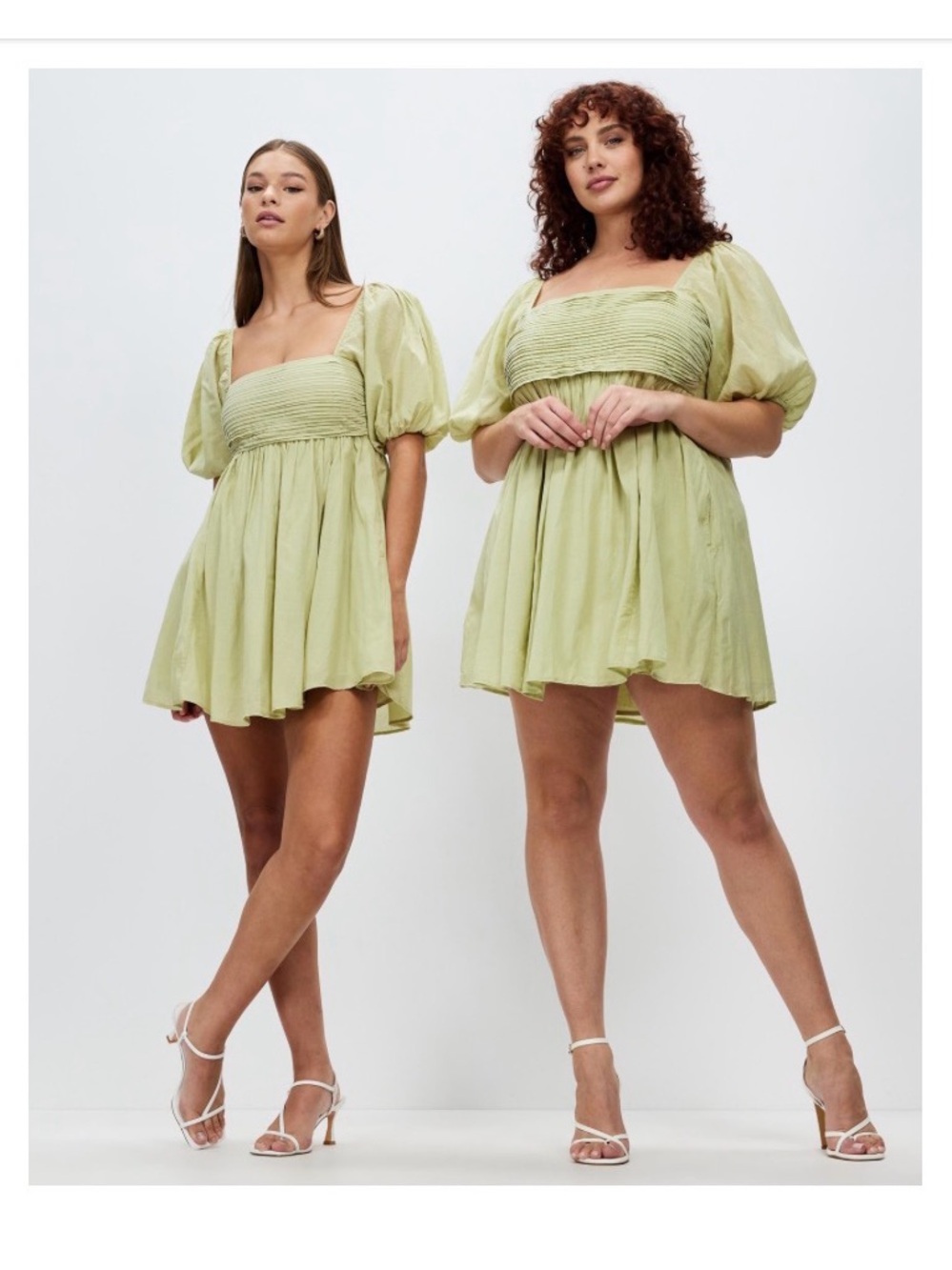Abercrombie & Finch Ruched Bodice Puff Sleeves Mini Dress